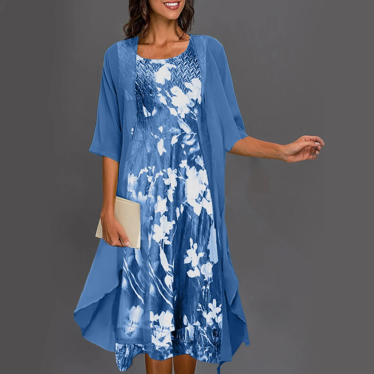 Anita | Graceful Dress Set – Blue