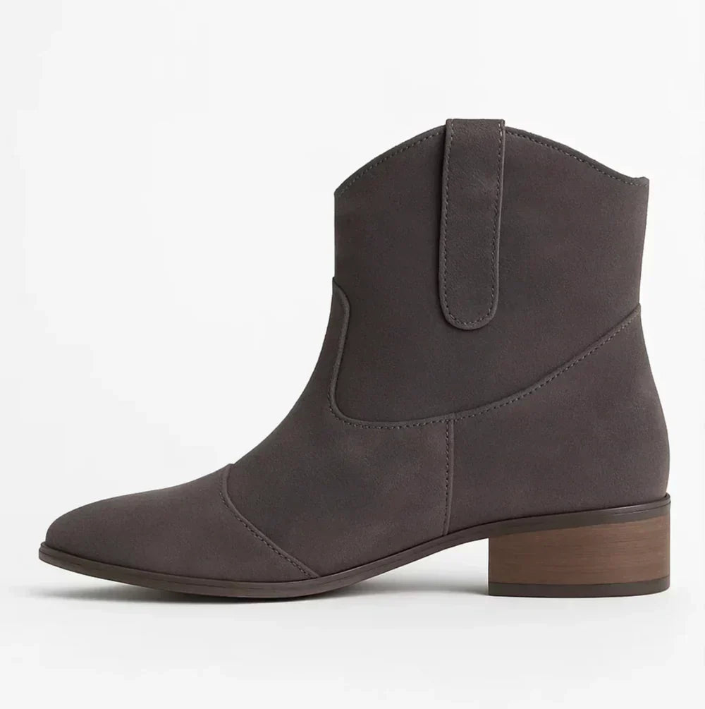 Suedellea | Western Suede Boots – Gray