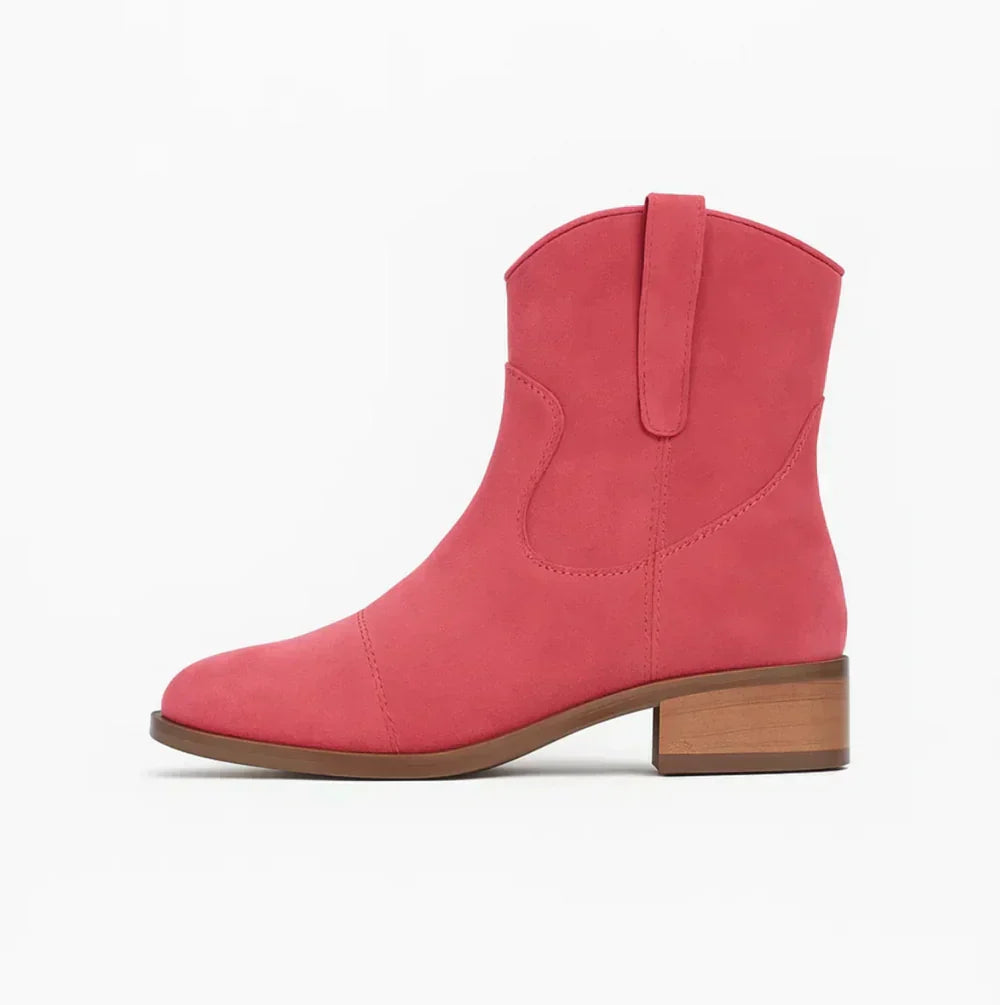 Suedellea | Western Suede Boots – Pink