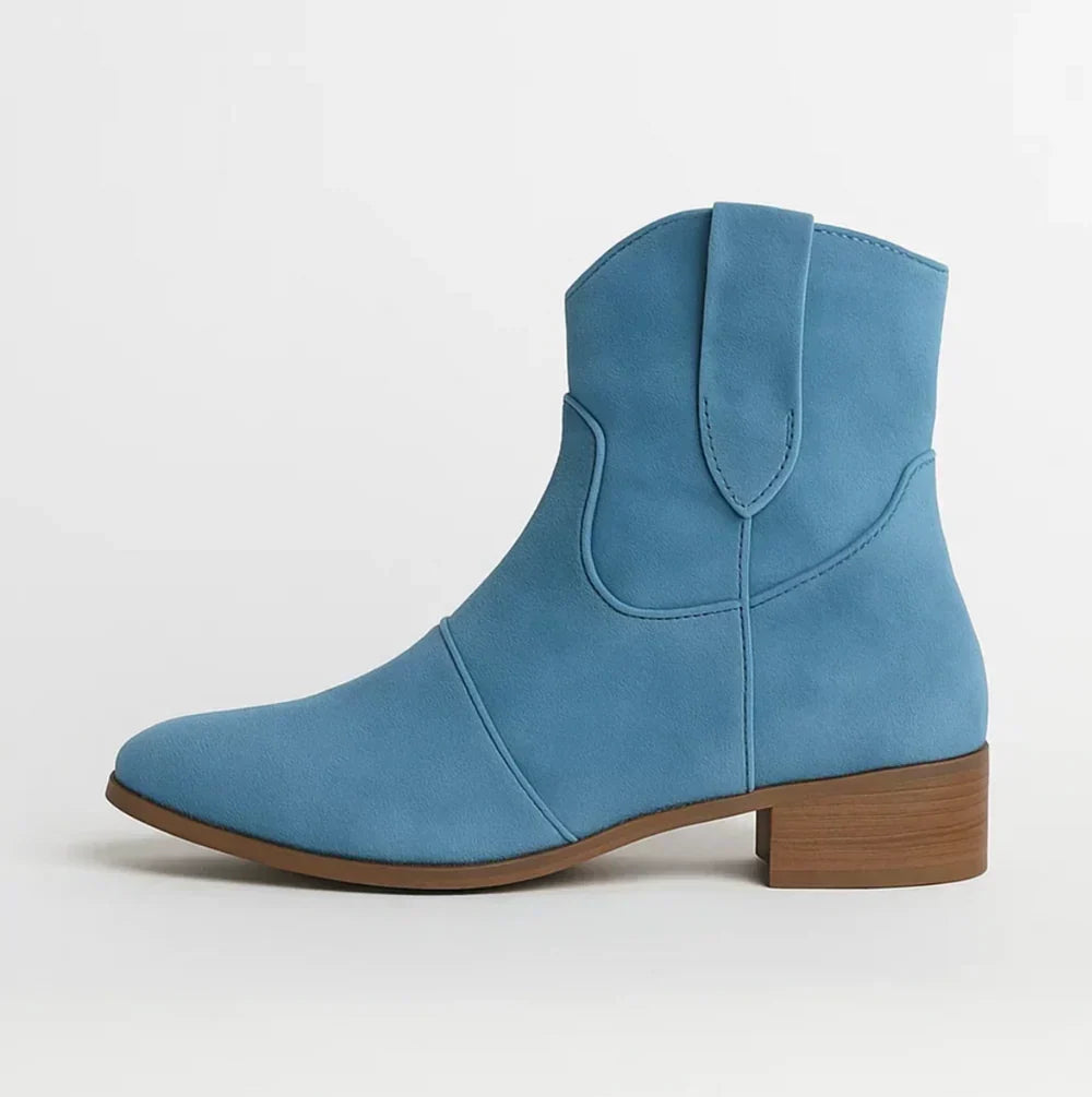 Suedellea | Western Suede Boots – Blue