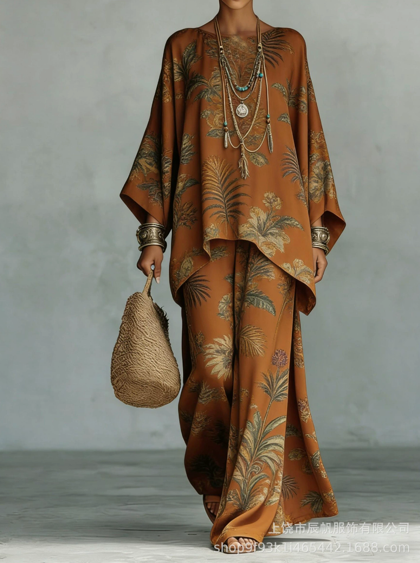 Celine | Elegant Linen Two-Piece Set – Orange