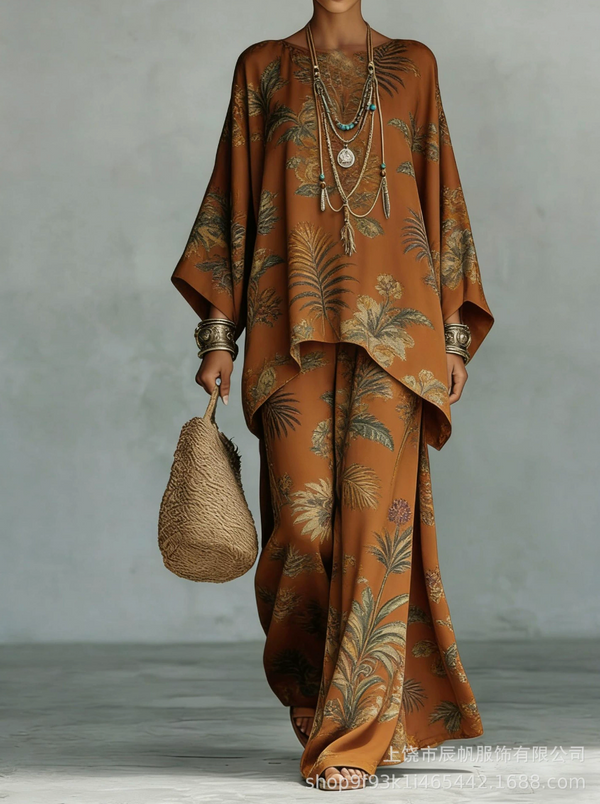 Celine | Elegant Linen Two-Piece Set – Orange