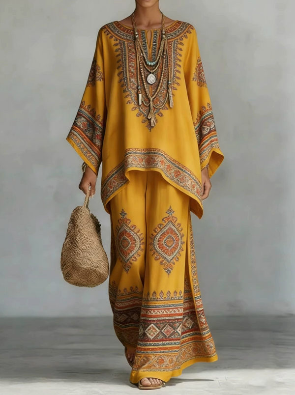 Celine | Elegant Linen Two-Piece Set – Yellow