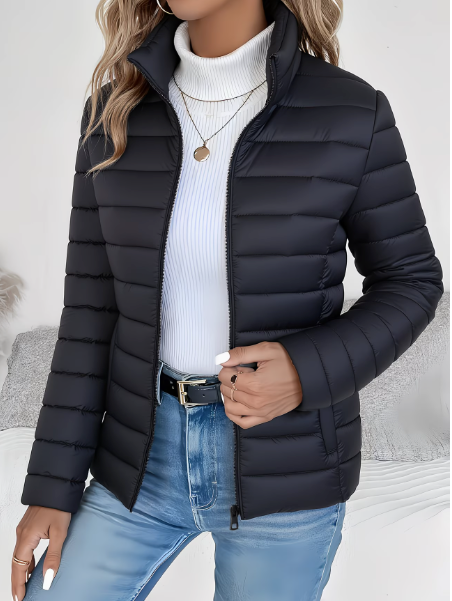 Brianna | Lightweight Quilted Spring Jacket – Black