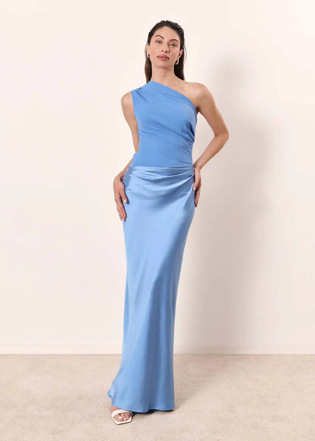 Ashley | Maxi Dress with a Guilt in Satin – Blue