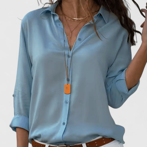 Aveline | Cardigan Blouse – Light Blue