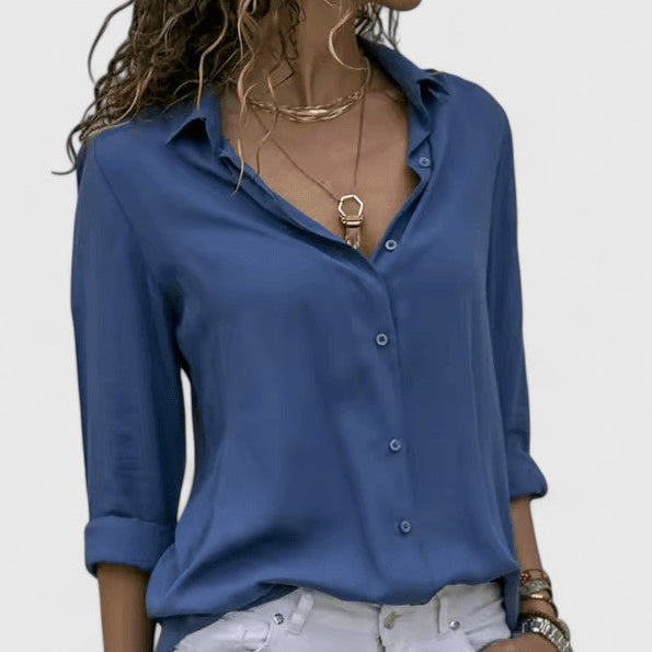 Aveline | Cardigan Blouse – Blue