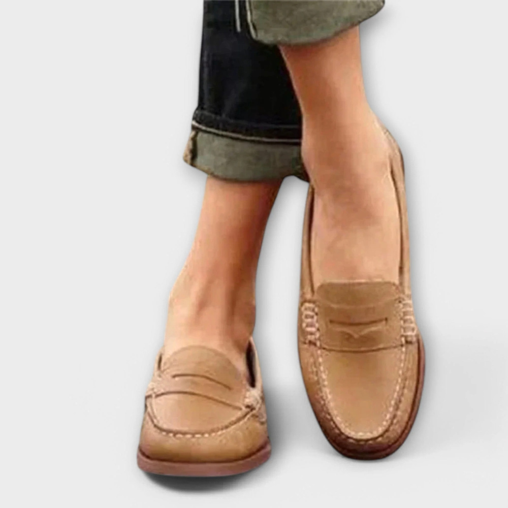 Eline | Classic Loafers – Khaki