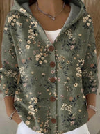 Grace | Button Hooded Sweater