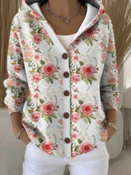 Grace | Button Hooded Sweater