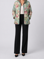 Carys | Retro Floral Patterned Quilted Jacket