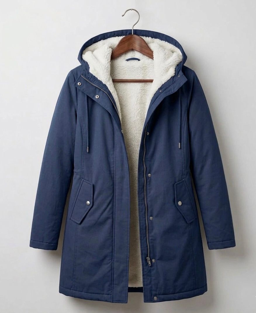 Marjorie Cozy Hooded Weatherproof Coat – Midnight Navy