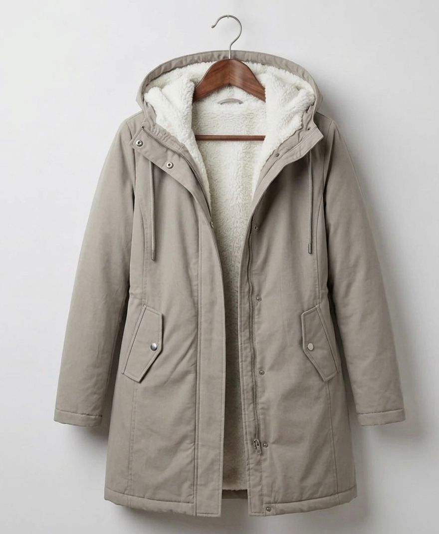Marjorie Cozy Hooded Weatherproof Coat – Grey