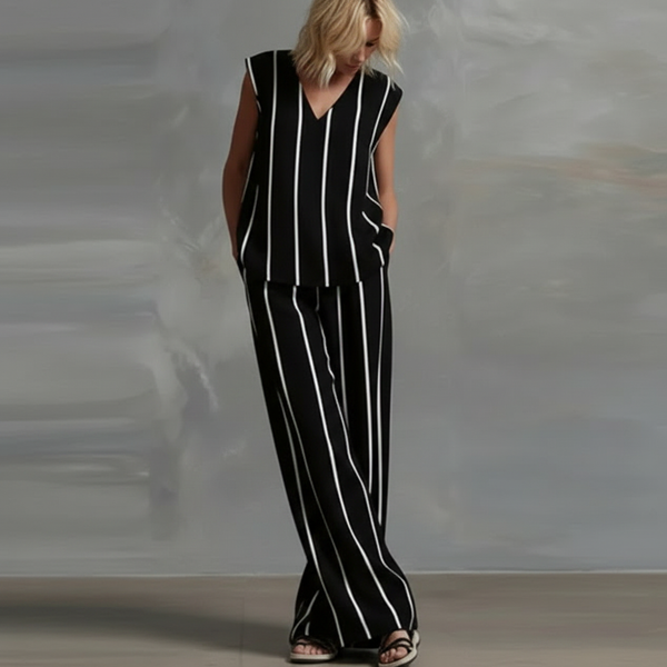 Amelia | Striped Pants Set