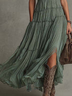 Ava | Gathered V-Neck Maxi
