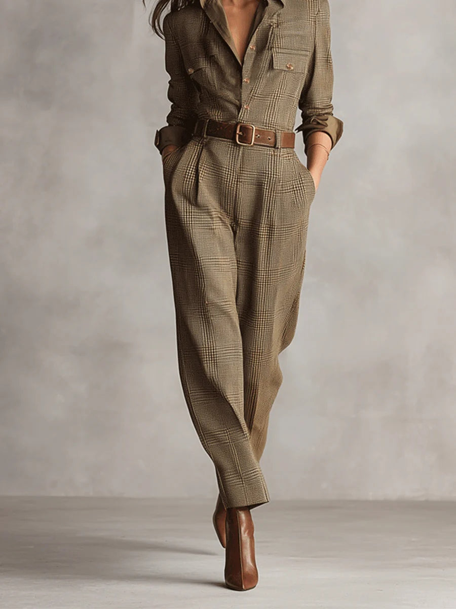 Anna | Checkered Wide-Leg Jumpsuit