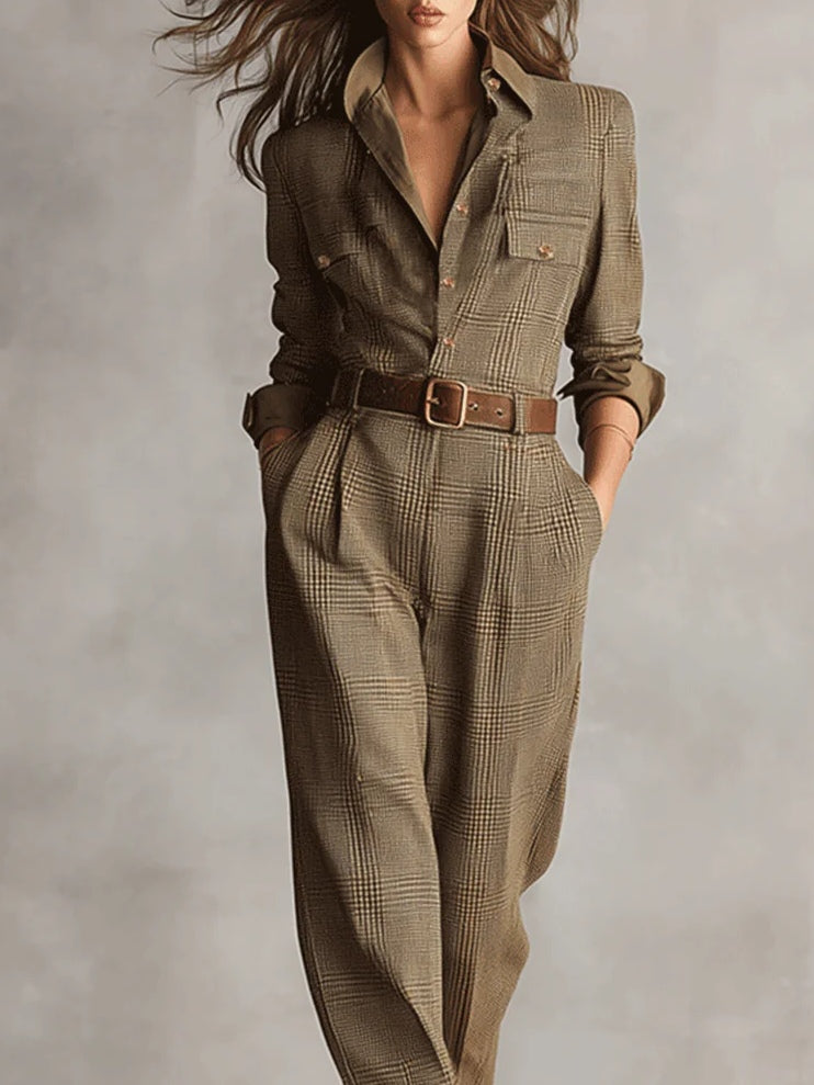Anna | Checkered Wide-Leg Jumpsuit