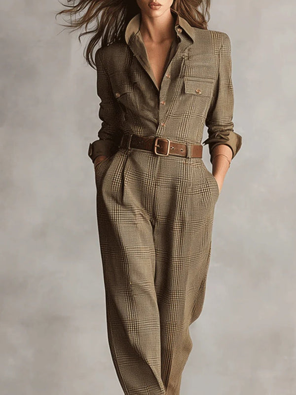Anna | Checkered Wide-Leg Jumpsuit
