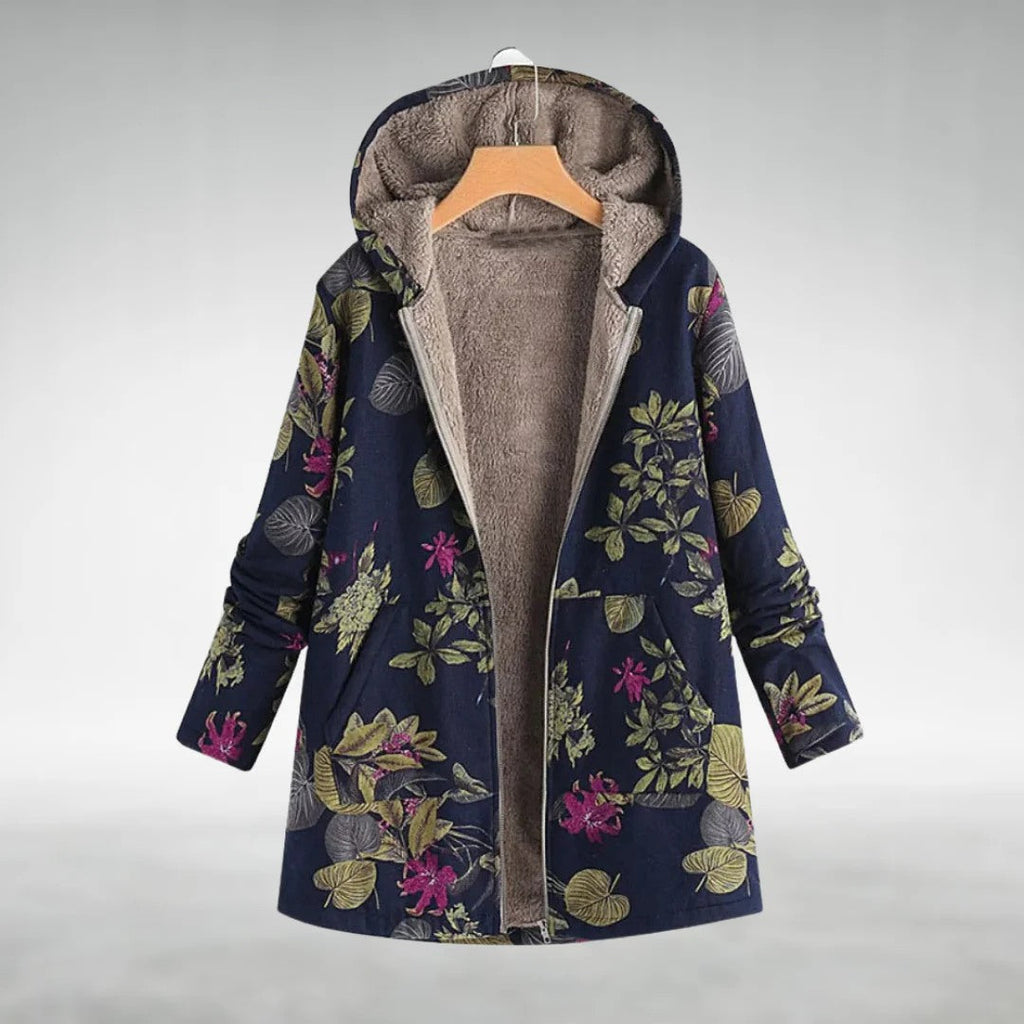 Melvaris Floral Print Hooded Coat