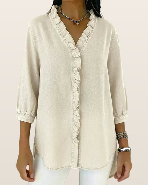 Abigail Elegant Denim Blouse