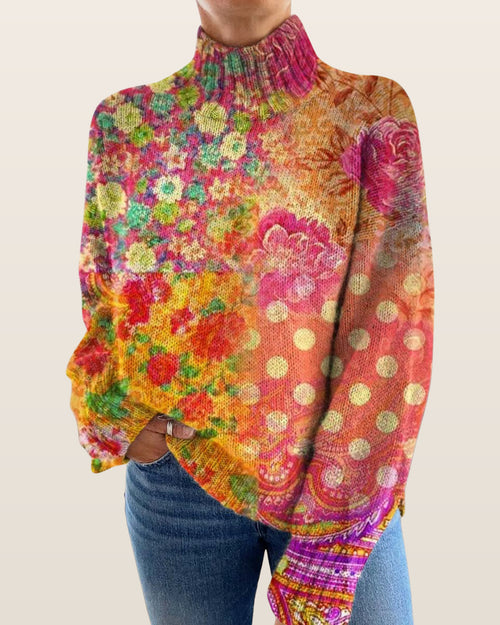 Abigail | Floral Polka Dot Turtleneck
