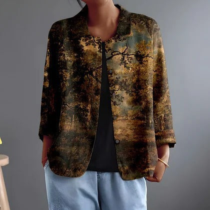 Fiorenza | Painted Landscape Blouse – Black Forest