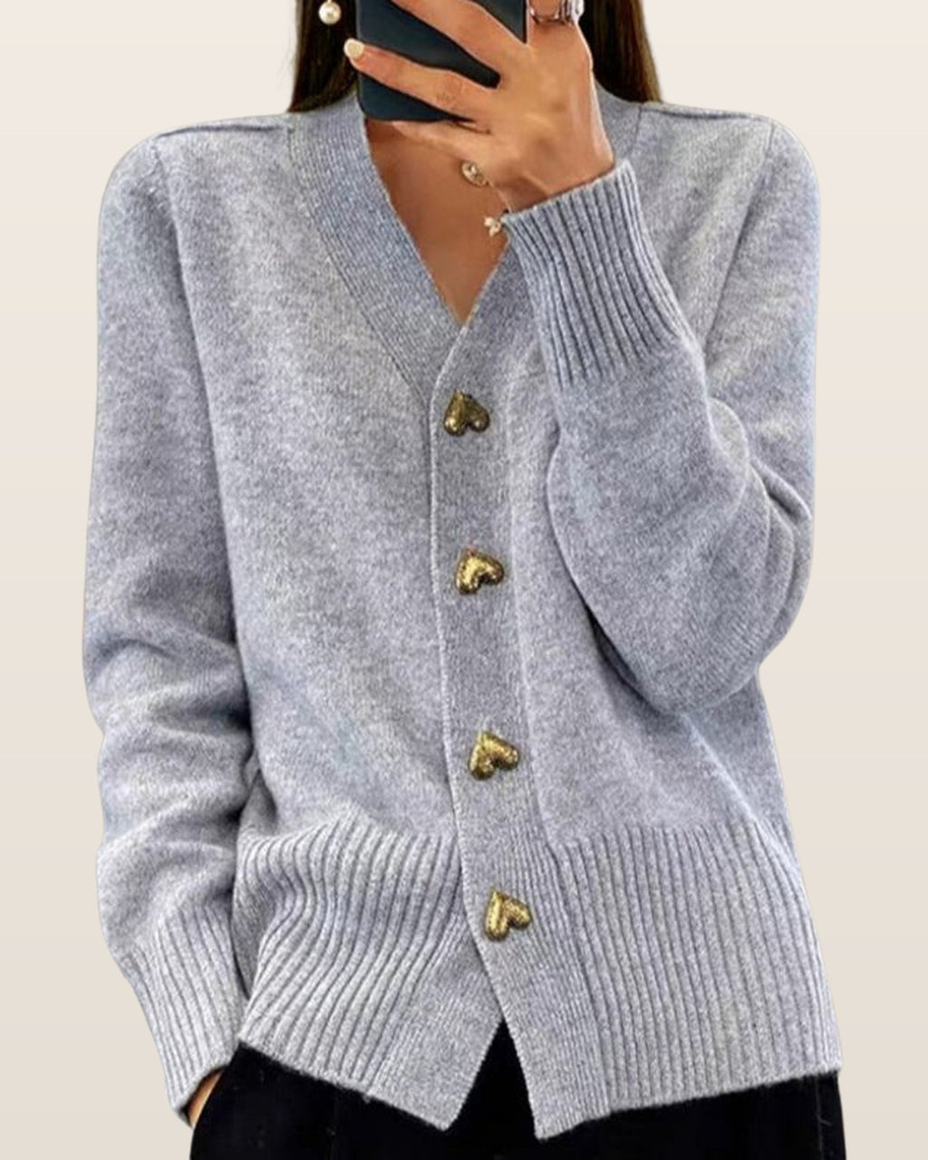 Adele | Elegant Cardigan with Heart-Shaped Buttons