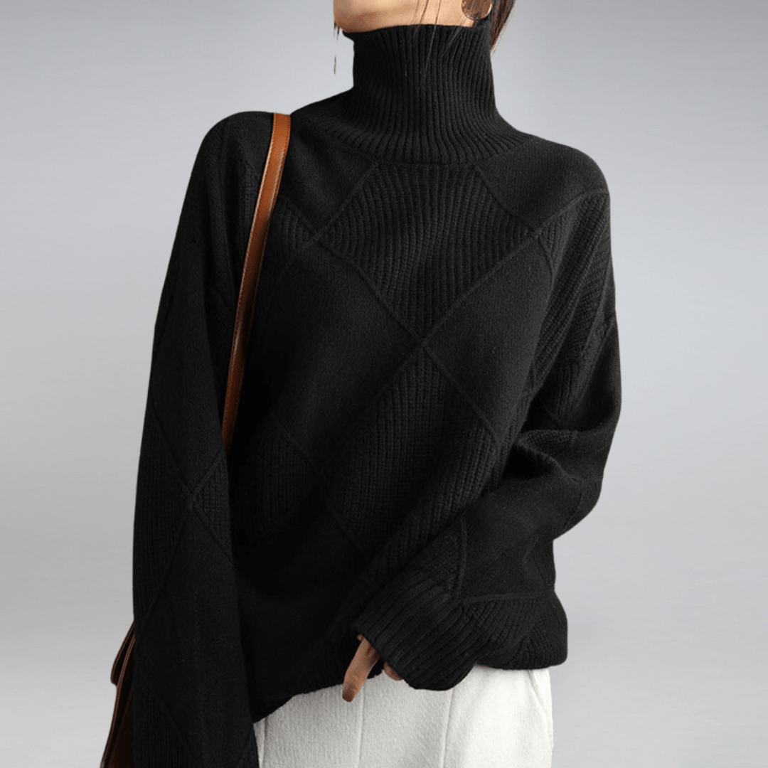Abigail | Soft Turtleneck Sweater – Black
