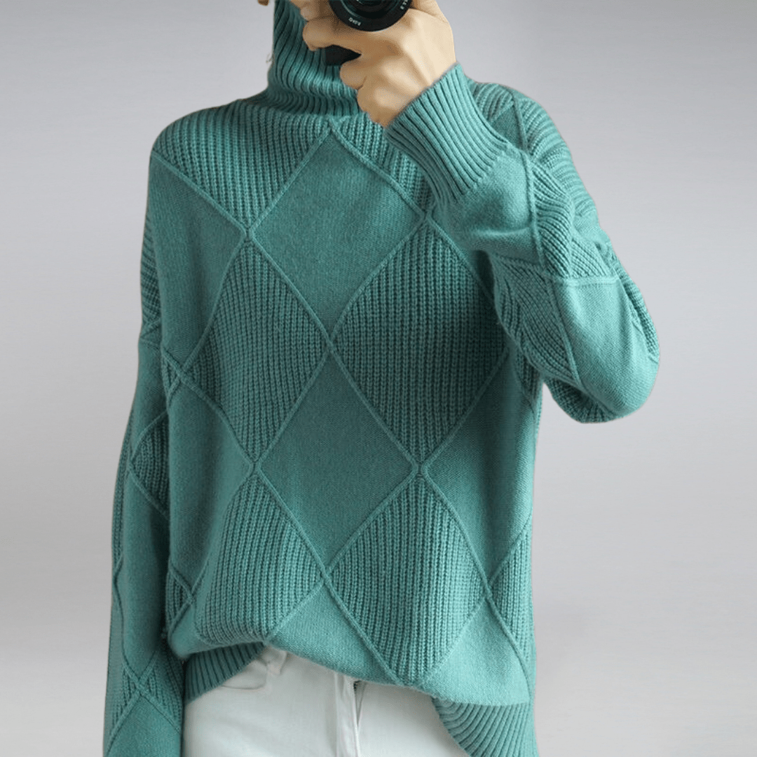 Abigail | Soft Turtleneck Sweater – Blue