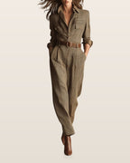 Anna | elegant checkered jumpsuit