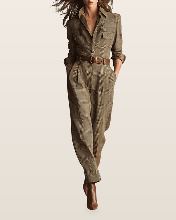 Anna | elegant checkered jumpsuit