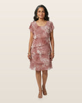 Aria | Soft Motif Tier Knee Length Dress