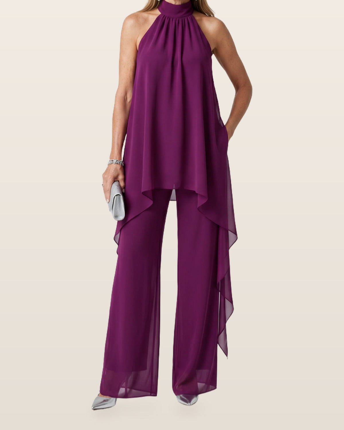 Bearim | Halter Neck Asymmetric Tunic Set