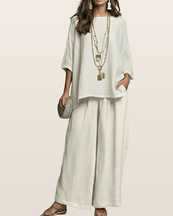 Bianca | Elegant Two-Piece Set – White