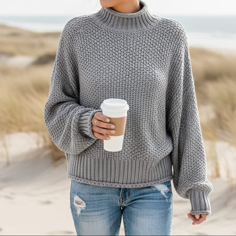 Chloe | Knit Loose Pullover Fashion Sweater – Gray