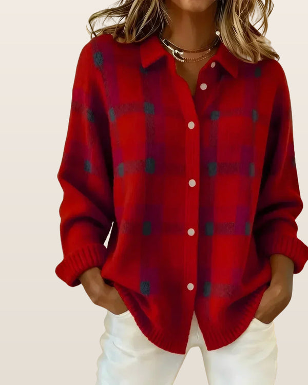 Brittany | Soft Plaid Button Cardigan
