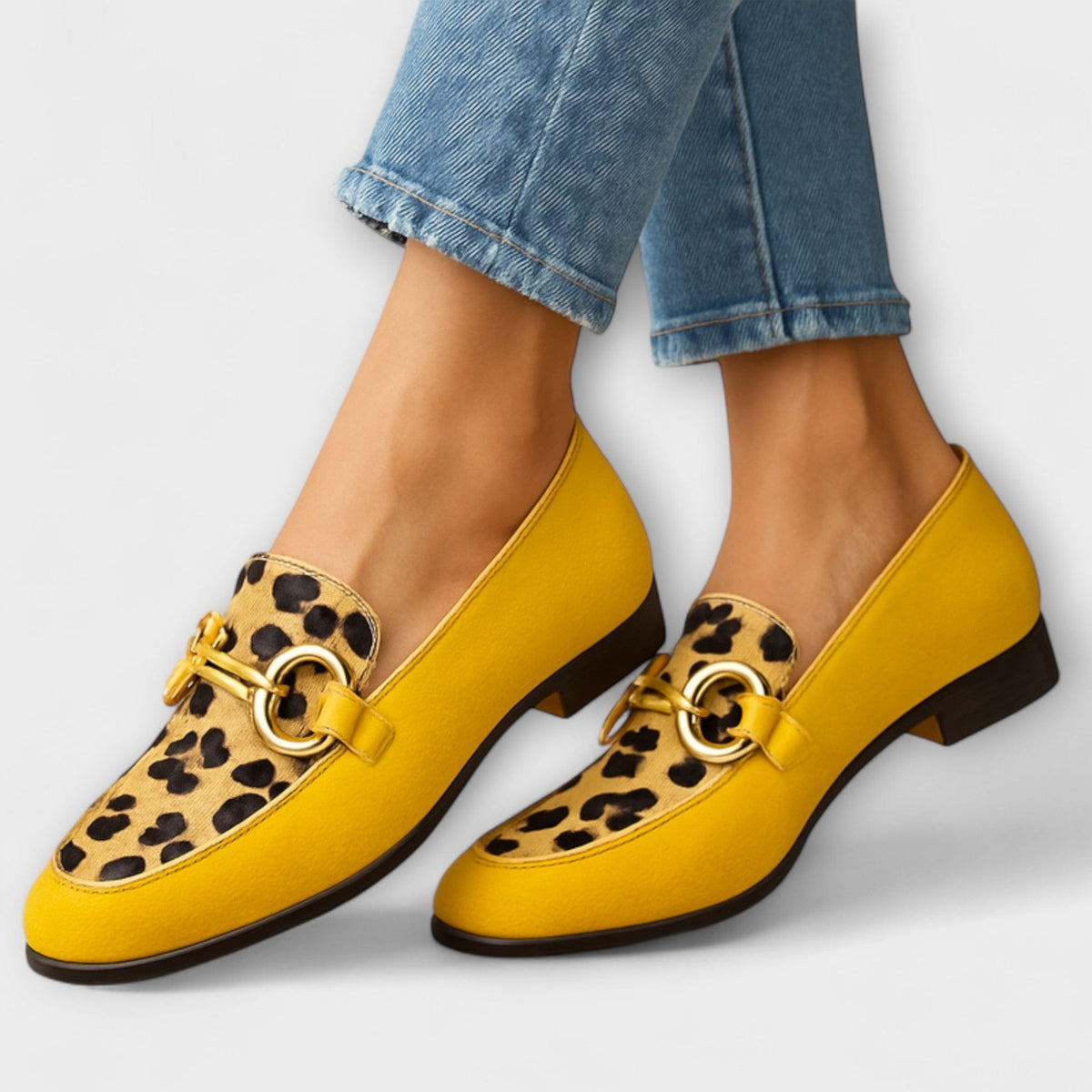 Accent | Animal Print Slippers – Yellow
