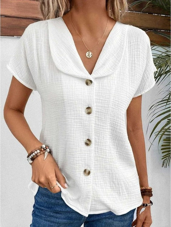 Casia | Chic Autumn Blouse – White