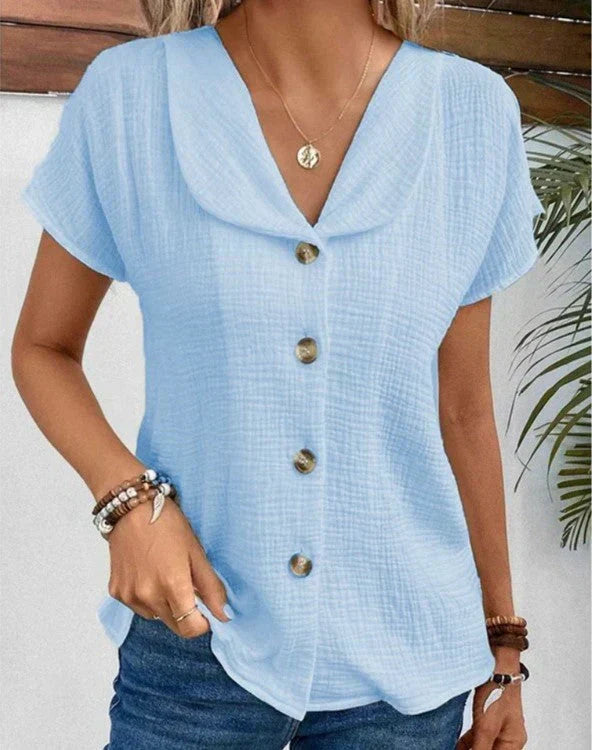 Casia | Chic Autumn Blouse – Blue