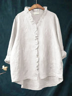 Cecily | Casual Ruffle V-Neck Blouse