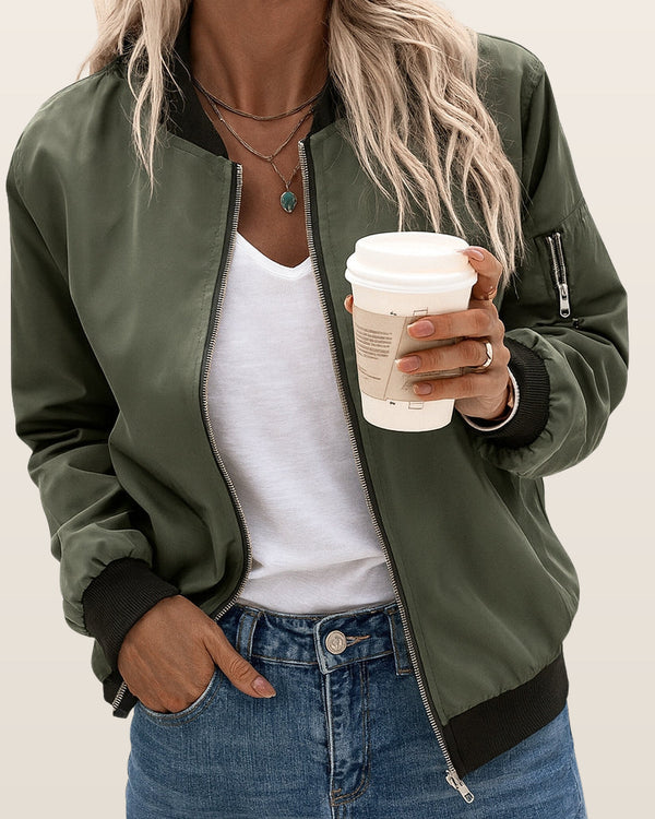 Chiara | Classic Zip Bomber Jacket For Women