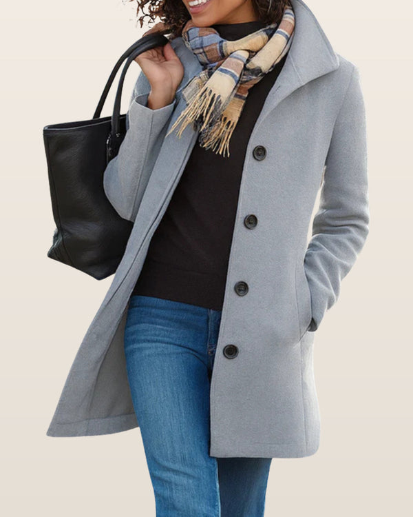 Connie | Elegant Classic Coat – Light Gray