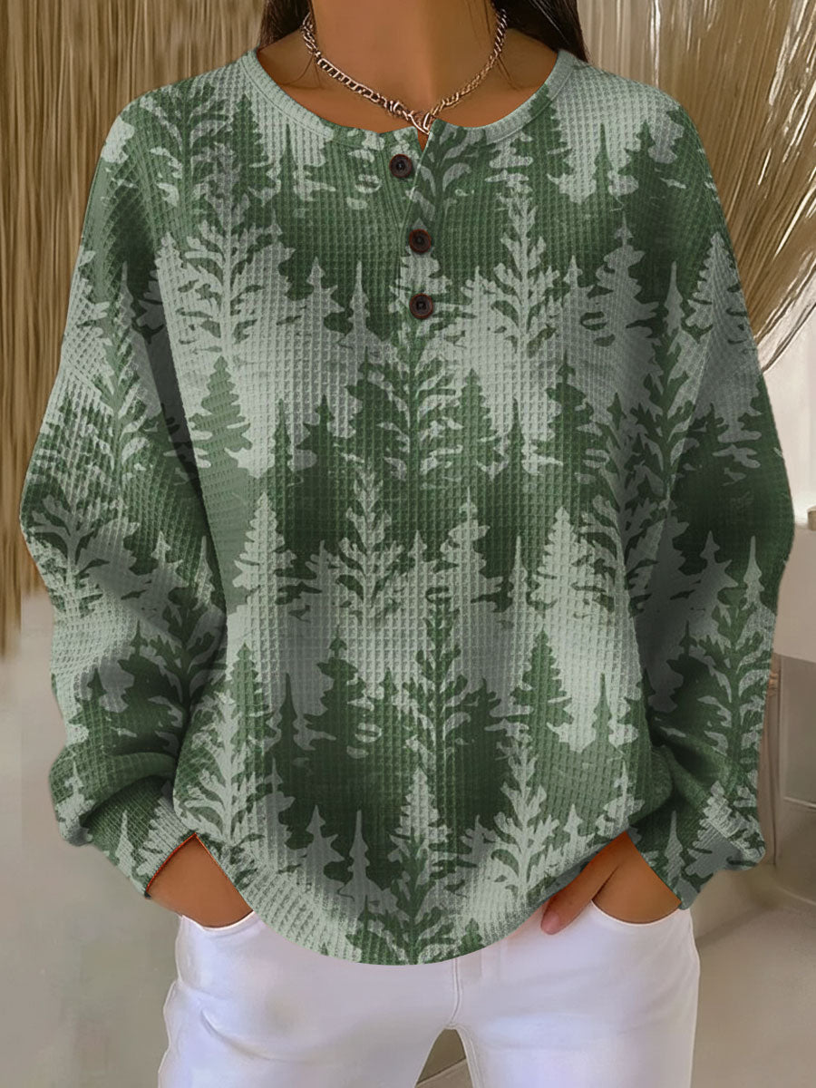 Inga | Christmas Sweater with Classic Tree Motif – Green