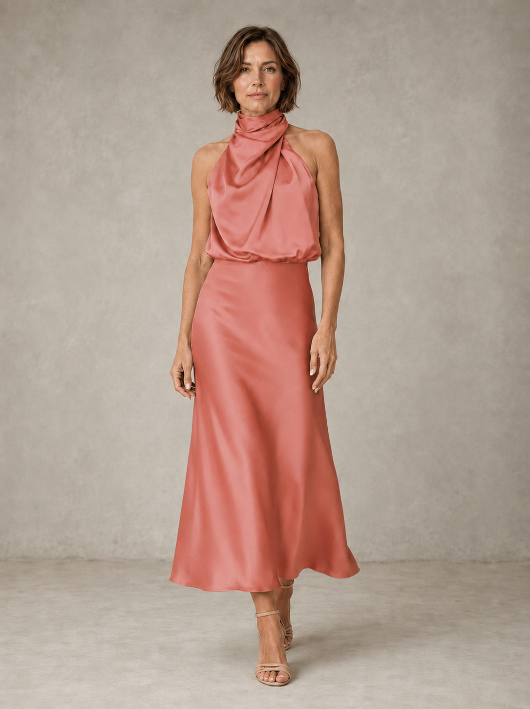 Harper | Halter Satin Evening – Mauve