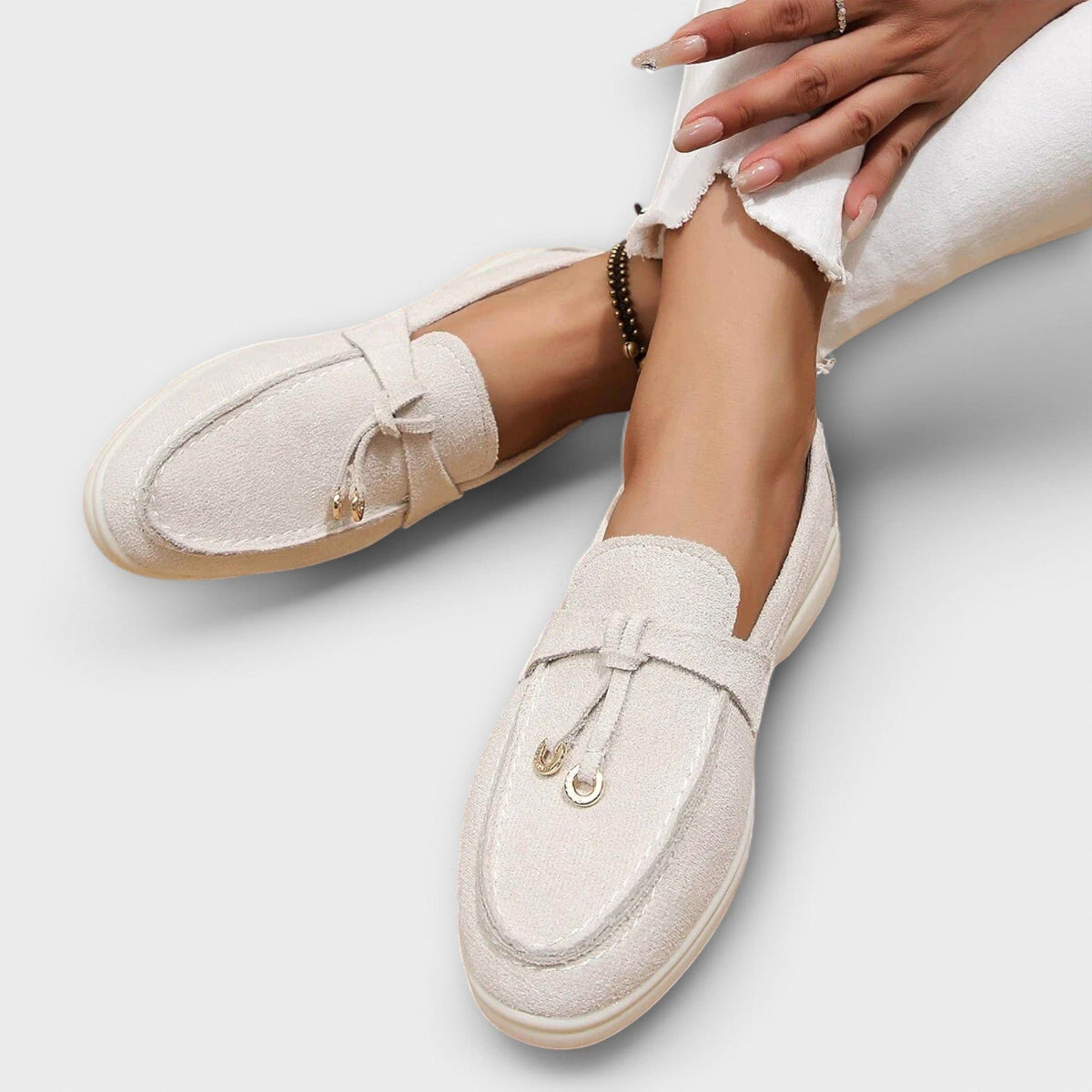 Eline | Classic Women’s Loafers – White