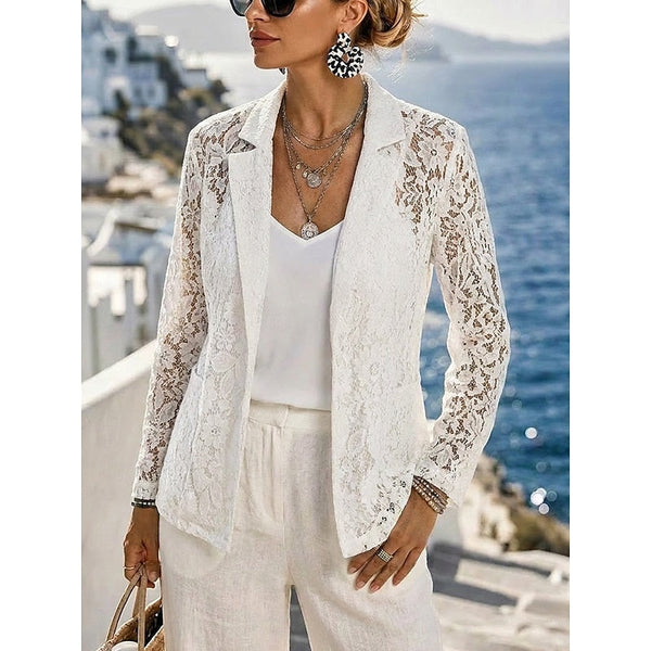 Beatrix | Refined Open-Front Blazer – White