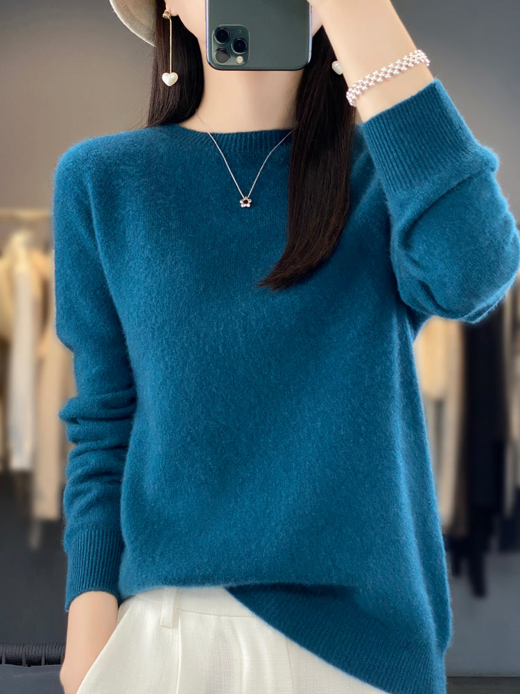 Anette | Cozy Cotton Sweater – Blue-green