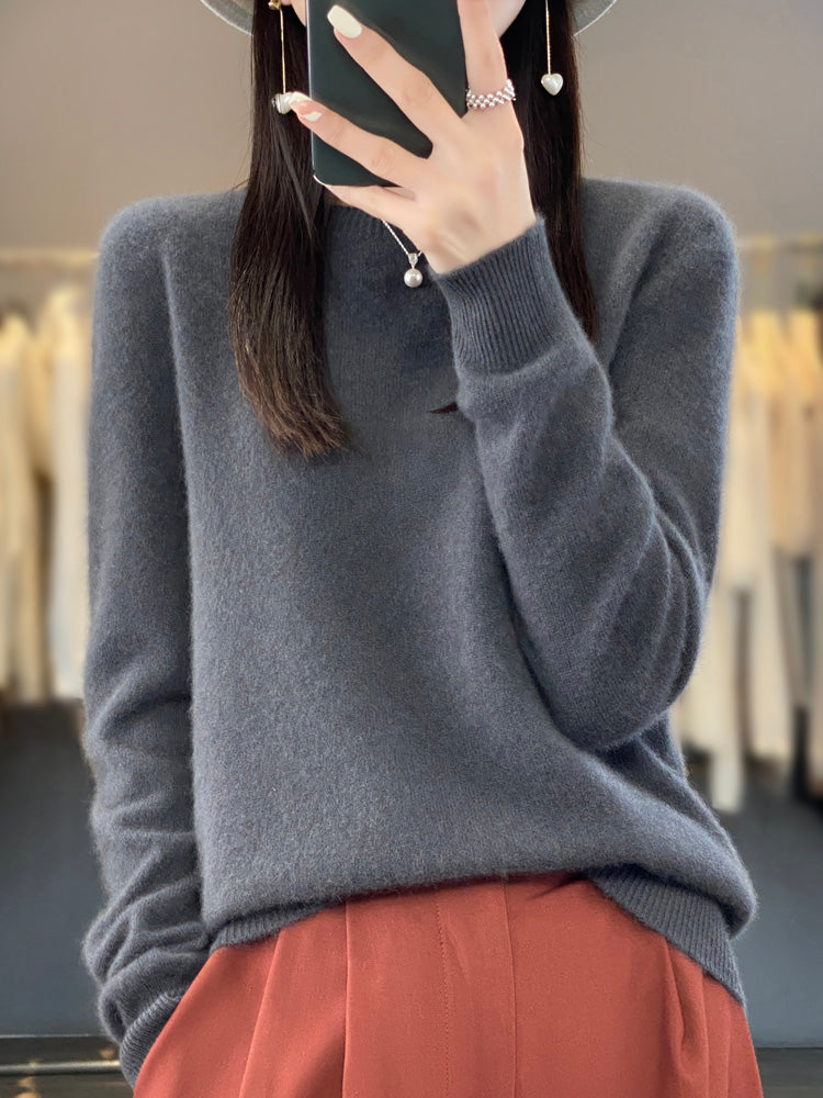 Anette | Cozy Cotton Sweater – Dark gray