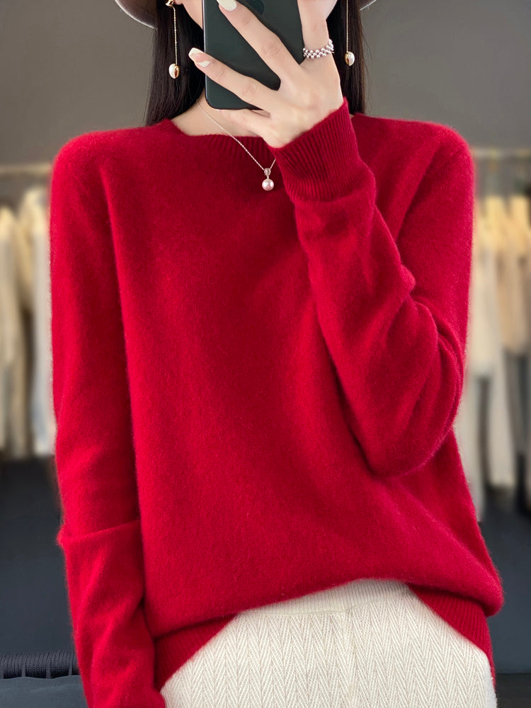 Anette | Cozy Cotton Sweater – Red