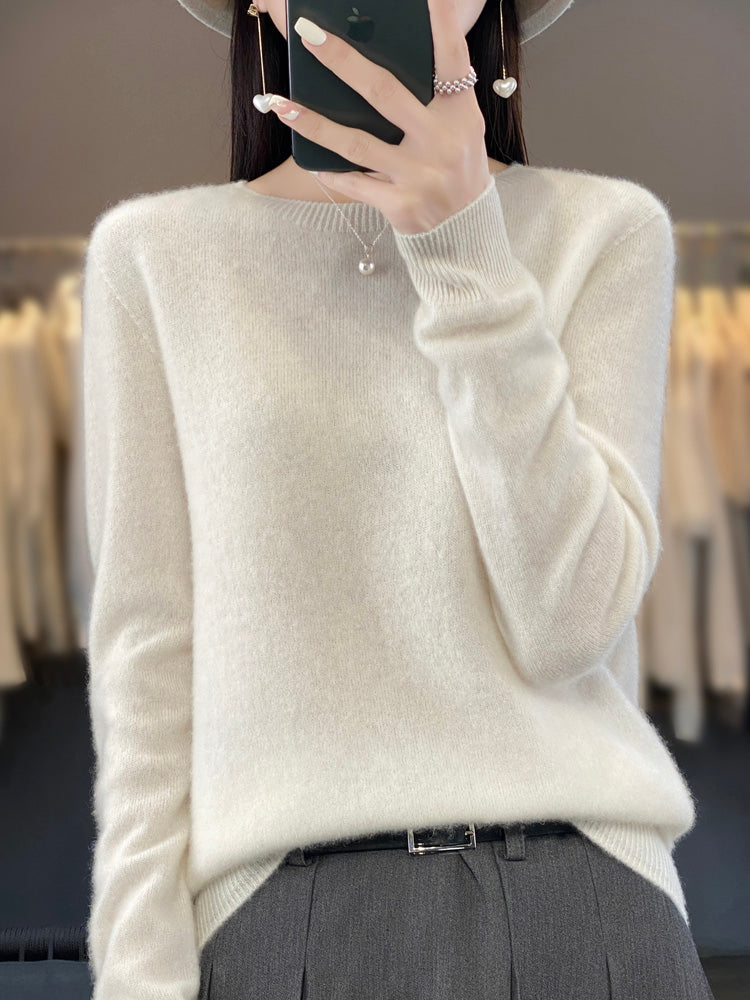 Anette | Cozy Cotton Sweater – White